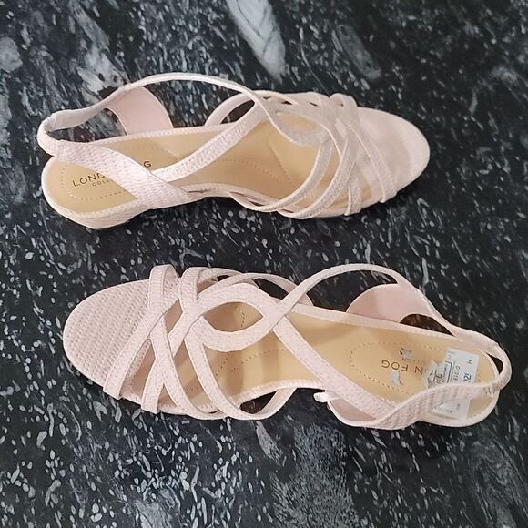 BRAND NEW LONDON FOG LOW WEDGE STYLE ALMOND TOE SANDAL - Picture 7 of 14